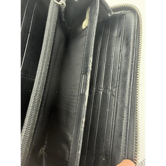 Coach F54007 Crossgrain Accordion Zip Around Leather Wallet - Black - Picture 4 of 6